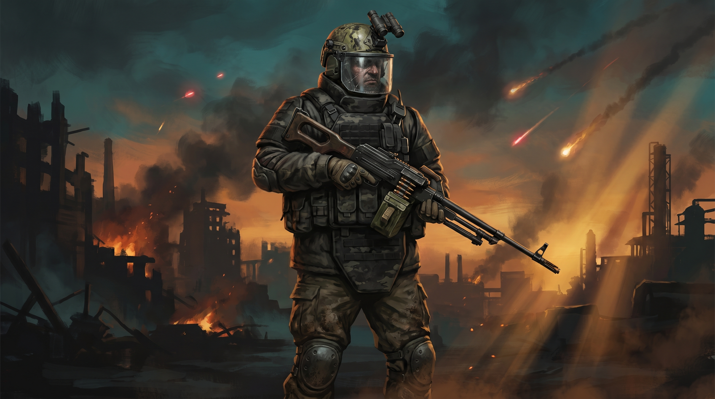 Tank operator in Multicam Black plate carrier
