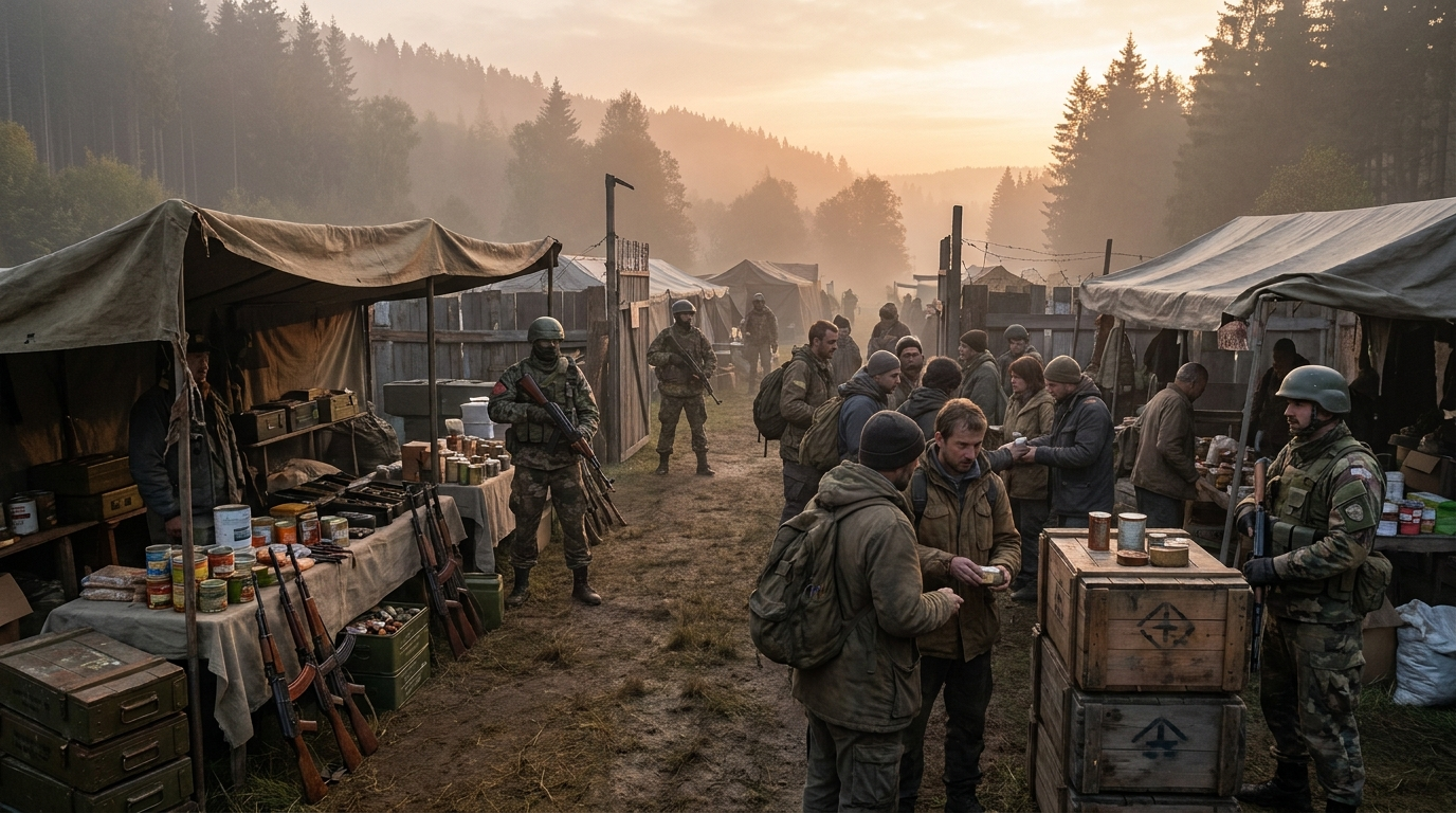 Händlercamp im Morgengrauen